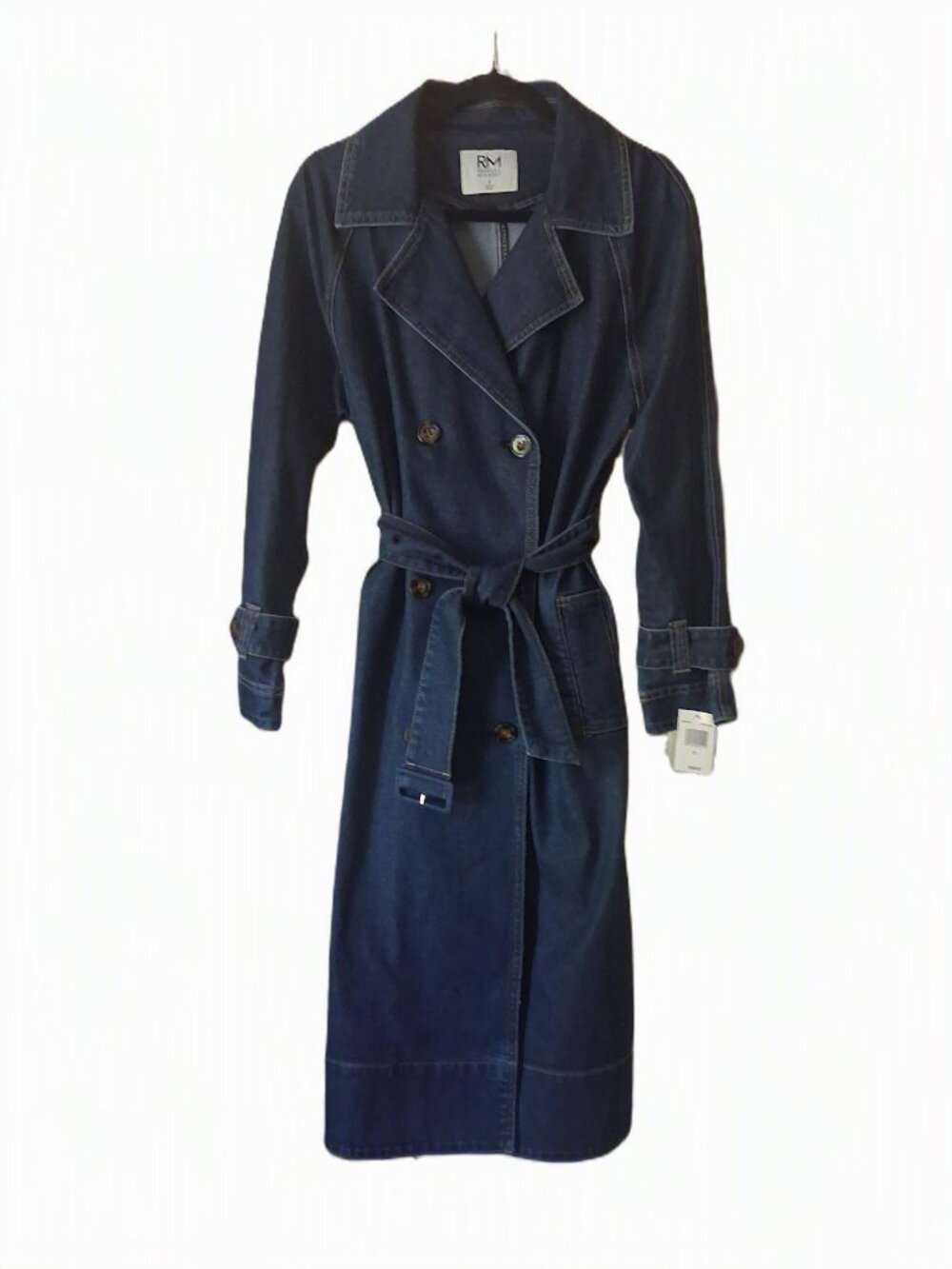 NWT RM Rebecca Minkoff Belted Denim Trench Coat – Size S